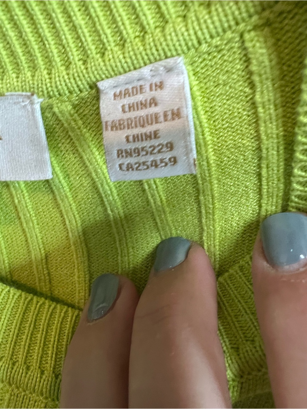 TED BAKER Chartreuse Green Rib Knit Fitted Puffy Sleeve Crewneck Sweater, 0/XS - Picture 12 of 13